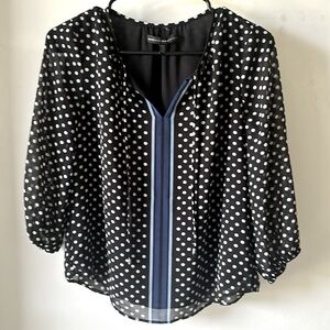 White House Black Market Polka dots Top